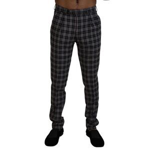 BENCIVENGA Gray Checkered Slim Fit Men Men's Pants